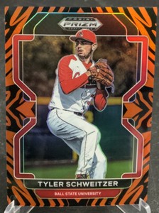 2022 Panini Prizm Draft Picks Tyler Schweitzer Tiger Stripe 83/99 PDP161