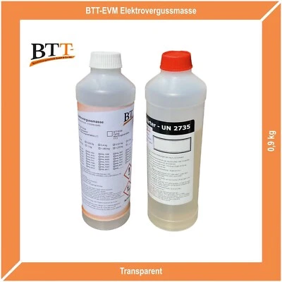 BTT-BESCHICHTUNGSTECHNIK ⭐ Elektrovergussmasse 900 g transparent Epoxidharz Elektronik isolieren 1000V