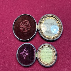 Oval Daguerreotype/Ambrotype Empty Union Thermoplastic Case Lot Of 2