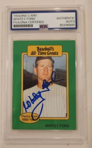 Whitey Ford Signed Baseball's All-Time Greats Card w PSA/DNA COA Slab NY Yankees - Picture 1 of 2