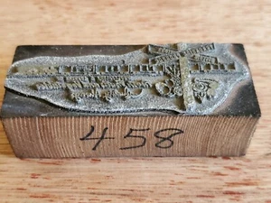 TRACKSIDE PRODUCE Printers Block Railroad Theme Letterpress Lincolnton NC Vtg - Picture 1 of 15