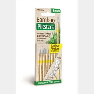 Bamboo Piksters Straight Handle 8pks - Size 3 Yellow Regular Bulk Save Free Post - Picture 1 of 7