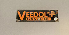 VINTAGE VEEDOL 15 PORCELAIN SIGN CAR GAS TRUCK GASOLINE