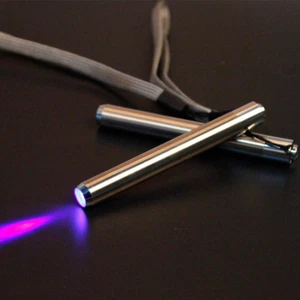 Stainless Steel Mini Pocket Lamp Led 395 UV Flashlight Torch Ultra Violet Light - Foto 1 di 1