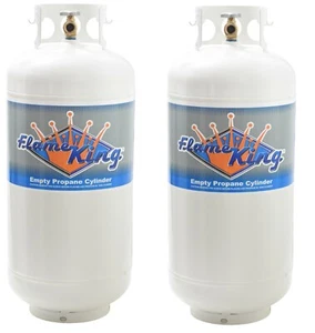 Twin Pack 40 LB Propane Cylinder Refillable Steel LPG Tank with OPD Valve - Picture 1 of 5
