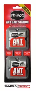 Nippon Ant Killer Bait Station Nest Trap Stop Ants Colony Pre-baited Twin Pack - Picture 1 of 7
