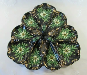 Large Italian Art Pottery Divided Serving Dish, Triangle, Vintage - Picture 1 of 10