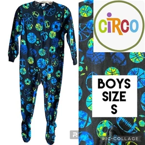 Circo Boys Pajamas Fleece Long Sleeve One Piece Footed PJs Sports Theme Size S - Picture 1 of 16