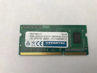 Hypertec 4GB DDR3L SODIMM 204-PIN PC3-12800 Laptop RAM 1.35V 0B47380-HY LENOVO - Image 1 of 3