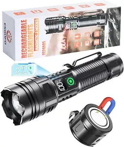 Rechargeable Flashlights High Lumens 1000000 2 Modes High/Low, Super Bright Magn - Picture 1 of 8