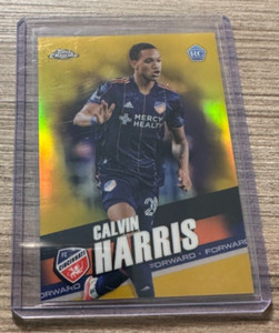 2022 Topps Chrome MLS Calvin Harris Gold Refractor Rookie #'d 7/50 FC Cincinatti