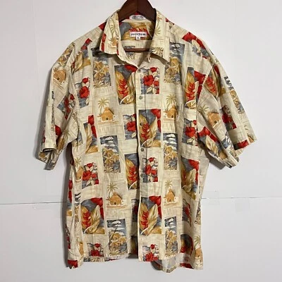 Pierre Cardin Mens Shirt Size XL Beige Full All Over Print Art Short Sleeve - Image 1 of 4
