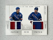 2000-01 SP Game Used Dual Combo 3clr. Patch- Wayne Gretzky, Mark Messier 8/50🔥