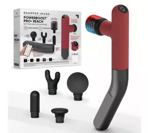 Masajeador de percusión Sharper Image Powerboost Pro+ Reach con 5 accesorios rojo - Imagen 1 de 5