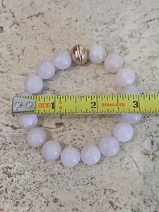 Pulsera de cuarzo rosa con cuentas de ágata con cierre magnético - Imagen 1 de 8
