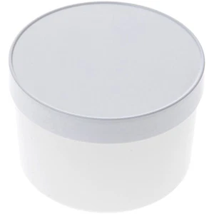 Pioneer Plastics White Round Plastic Container, 3.875" W x 2.5625" H - Picture 1 of 2
