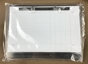 Bloc de notas moderno encuadernado de tela y papel registro de gastos financieros de acero inoxidable NUEVO - Imagen 1 de 8