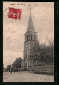 CPA Marmagne, Facade de l´Eglise 1907 - Picture 1 of 2
