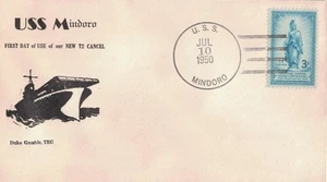 10 Jul 1950 Naval Cover, 1st Day Use of New T2 Cancel, USS Mindoro CVE-120 - Picture 1 of 2