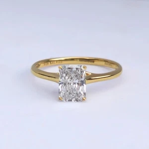 1ct Radiant Cut Lab-Grown Diamond Solitaire Ring – E/VS1 14K Yellow Gold IGI - Picture 1 of 6