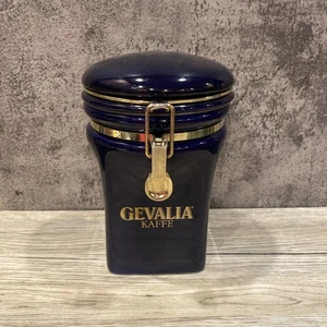 Vintage Gevalia Kaffe Kobaltblau Keramik Kaffeedose Royal Warrant Schweden - Bild 1 von 8