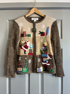 Cárdigan pequeño con cremallera para mujer Heirloom Collectibles Christmas Collection Foto 1 de 4
