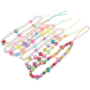 6 Pcs Perlen Telefonkette Handykettenperlen Handy-Charme-Armband Ästhetisch - Afbeelding 1 van 12