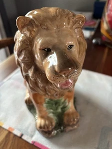 Vintage Mid Century Modern Lion Ceramic Planter Japan? Lion - Large 12” 1970s - Picture 1 of 12
