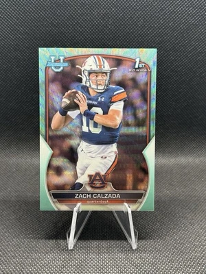 2022 Bowman University Chrome - Zach Calzada - Aqua Wave Refractor /299 - #93 - Image 1 of 2