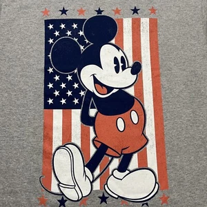 Mickey Mouse USA Men's T-Shirt Size Medium 90% Cotton Stars & Stripes Disney - Picture 1 of 8