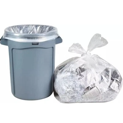 18X29X39" CLEAR BIN BAGS REFUSE SACKS HEAVY DUTY KITCHEN RUBBISH LINER BAG - Image 1 of 4
