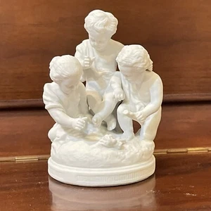 SEVRES Antique Original Signed Porcelain Bisque Figurine children putti stick - Picture 1 of 17
