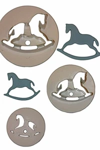 Rocking Horse Cutters set Plunger Sugarcraft Mould Cake Decorating Fondant Icing - Picture 1 of 10