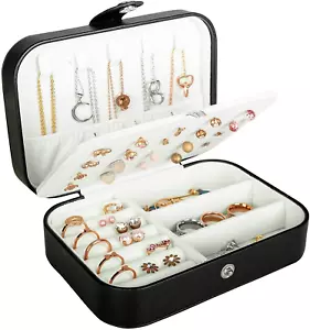 Travel Jewelry Box, PU Leather Small Jewelry Organizer for Women Girls, Portable - Picture 1 of 7