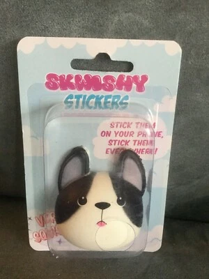 ADESIVOS SKWISHY PRETO BRANCO CÃO GRUDA EM TELEFONES, EM QUALQUER LUGAR ALÍVIO DO ESTRESSE  - Imagem 1 de 2