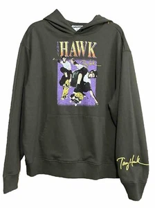 MINT TONY HAWK L SIGNATURE TAUPE GRAY BROWN SKATE PULLOVER HOODIE MENS GRAPHIC - Picture 1 of 5