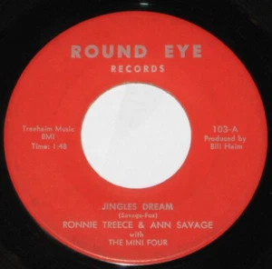 Ronnie Treece & Ann Savage with The Mini Four 7" 45 HEAR CHRISTMAS Jingles Dream - Imagen 1 de 2