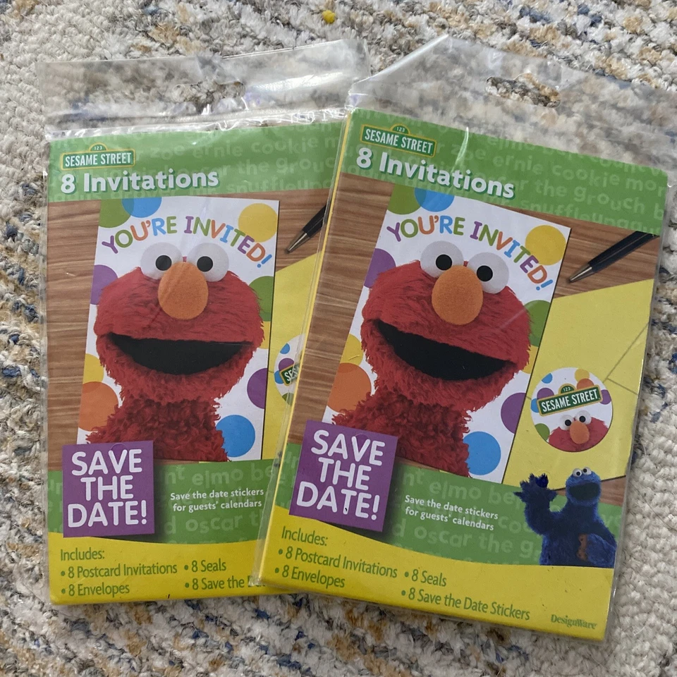 Sobres 16 invitaciones fiesta cumpleaños Elmo calle Sésamo nuevos Foto 1 de 4