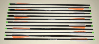 HOBO ARCHERY PRODUCTS 20" Carbon Crossbow Bolts White Orange Hobo Archery Arrow Qty 3, 6, 9, 12 or 24