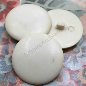 Set of 3 Large Vintage Buttons Ø 38mm Shank Back Button Cream Retro - Picture 1 of 4