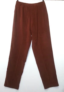 WOMEN’S DRESS PANTS 8P ankle brown suede finish SAG HARBOR STRETCH elastic back - Picture 1 of 7