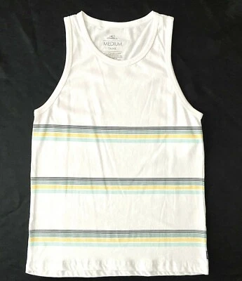 O'Neill Boys White Cotton Tank Top with Stripes Design - Image 1 of 3