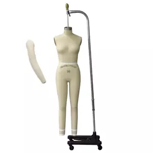 Size 10 Linen Full Body Pro Female Dress Form Mannequin with Arm & Padding Kit - Picture 1 of 5