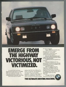 1987 BMW 535i advertisement, BMW sedan print ad, front view BMW 535 - Picture 1 of 3
