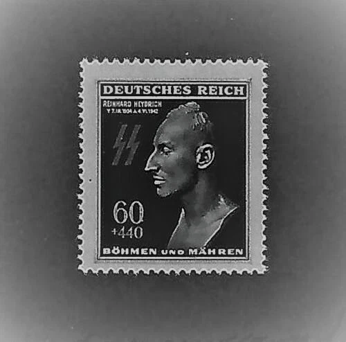MNH Stamp Sc B20   Heydrich / Hitlers Hangman / 1943 Germany Occupation WWII Foto 1 de 1