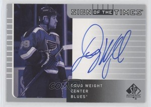 2001-02 SP Authentic Sign of the Times Doug Weight #DW Auto