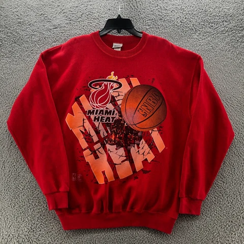 Miami Heat Sweater Mens Extra Large Sweatshirt 90s Basketball Fleece Pullover Cover