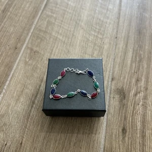 Multi-gemstone Bracelet 9in adjustable ￼ - Picture 1 of 3