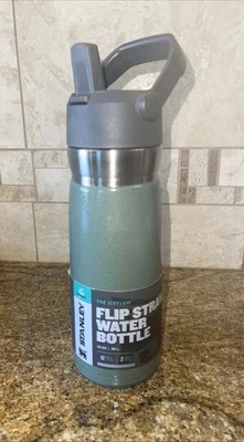 Stanley Flip Straw Stainless Steel Tumbler Water Bottle Green  22 oz New - Image 1 of 4