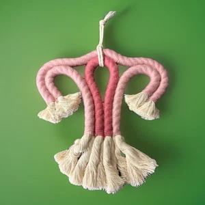 Macrame Uterus Womb Fallopian Tubes Female Anatomy Wall Hanging Feminist Decor - Picture 1 of 6